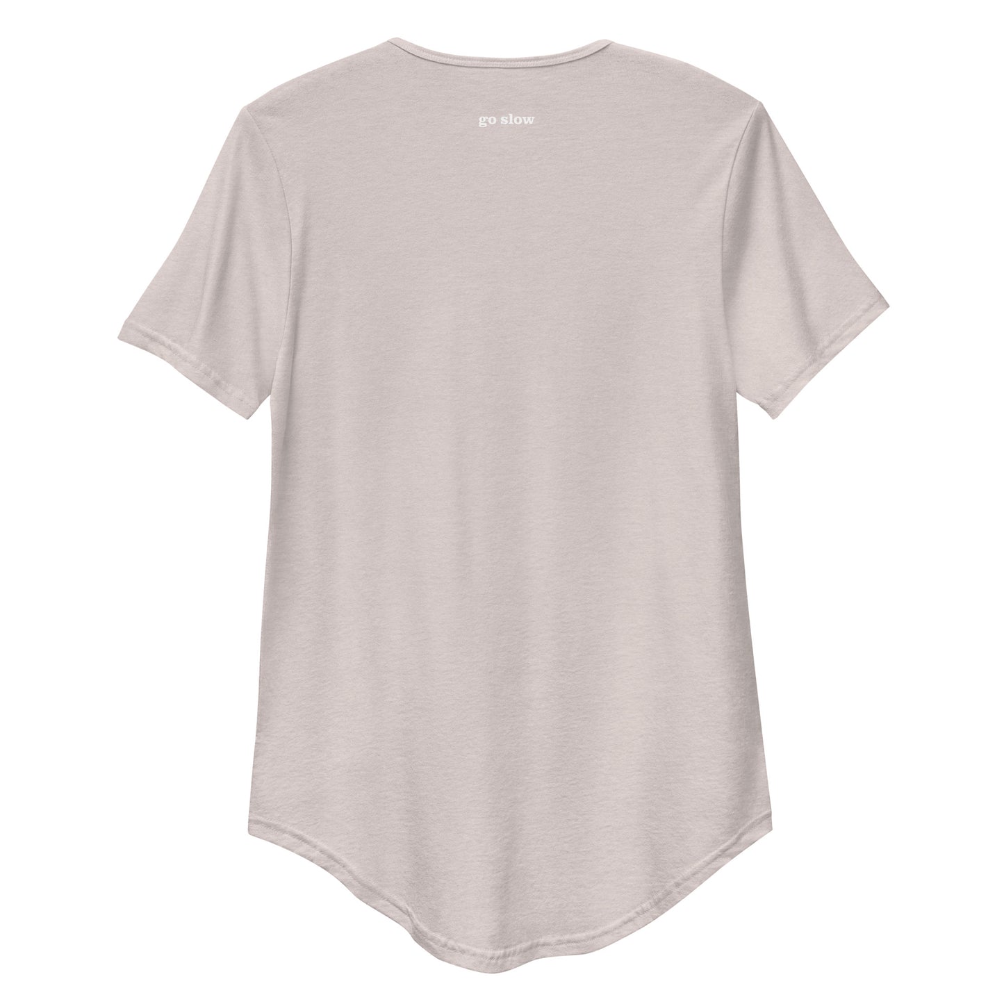 "go slow" Mens Dropped Hem Tee